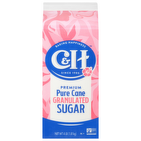 C&H Pure Cane Granulated White Sugar, 4 Pound