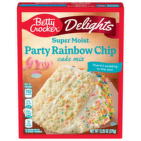 Betty Crocker Delights Super Moist Party Rainbow Chip Cake Mix, 13.25 Ounce