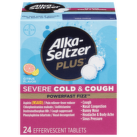 Alka-Seltzer Plus Severe Cold PowerFast Fizz Effervescent Tablets Orange Zest Flavor, 24 Each