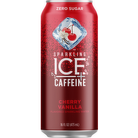 Sparkling ICE Cherry Vanilla Plus Caffeine Sparkling Water, 16 Ounce