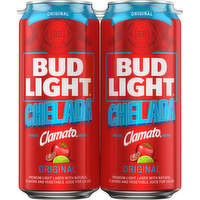 Bud Light Chelada Beer With Clamato Juice, 4 Each