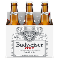 Budweiser Zero Alcohol Beer, 6 Each