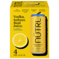 Nutrl Classic Lemonade Vodka Hard Seltzers, 4 Each