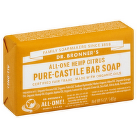 Dr. Bronners Organic Citrus Bar Soap, 5 Ounce