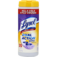 Lysol Dual Action Disinfecting Wipes Citrus Scent, 35 Each