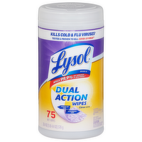 Lysol Dual Action Disinfecting Wipes Citrus Scent, 75 Each