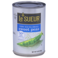 Le Sueur 50% Less Sodium Very Young Small Sweet Peas, 15 Ounce