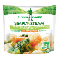 Green Giant Simply Steam Lightly Sauced Broccoli, Carrots, Cauliflower & Cheese Sauce, 10 Ounce