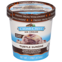 Cedar Crest Turtle Sundae Ice Cream, 16 Ounce