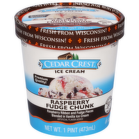 Cedar Crest Raspberry Fudge Chunk Ice Cream, 16 Ounce