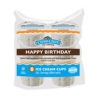 Cedar Crest Happy Birthday Cake Ice Cream Cups, 8 Each