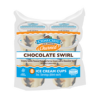 Cedar Crest Churned Chocolate Swirl Reduced Fat Ice Cream Cups, 8 Each