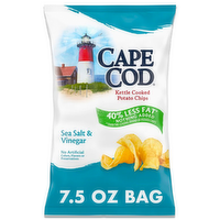 Cape Cod 40% Reduced Fat Sea Salt & Vinegar Kettle Cooked Potato Chips, 7.5 Ounce