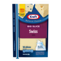 Kraft Big Slice Swiss Cheese Slices, 8 Ounce