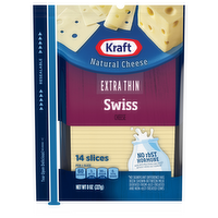 Kraft Extra Thin Swiss Cheese Slices, 8 Ounce