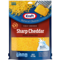 Kraft Finely Shredded Sharp Cheddar Cheese, 8 Ounce