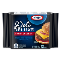 Kraft Deli Deluxe Sharp Cheddar Cheese Slices, 8 Ounce