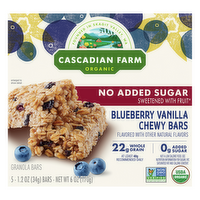 Cascadian Farm Organic Blueberry Vanilla Chewy Granola Bars, 5 Each