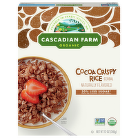 Cascadian Farm Organic Cocoa Crispy Rice Cereal, 12 Ounce