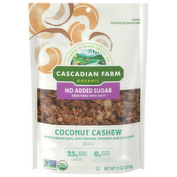 Cascadian Farm Organic No Added Sugar Coconut Cashew Granola, 11 Ounce