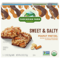 Cascadian Farm Organic Peanut Pretzel Granola Bars, 5 Each