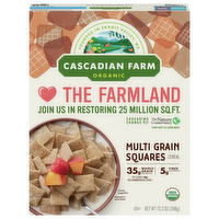 Cascadian Farm Organic Multi Grain Squares Cereal, 12.3 Ounce