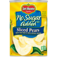 Del Monte No Sugar Added Sliced Pears, 14.5 Ounce