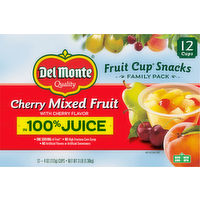 Del Monte Cherry Mixed Fruit Cup Snacks Family Pack Smart Buy Value Pack, 12 Each