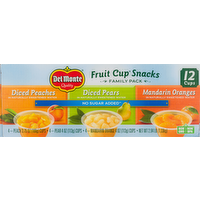 Del Monte Fruit Cups Snacks No Sugar Added Family Pack, 12 Each