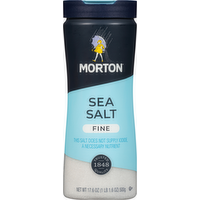 Morton Fine Sea Salt, 17.6 Ounce