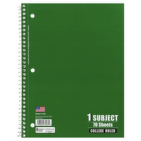 Norcom 1-Subject College Ruled Spiral Notebook, 70 Each