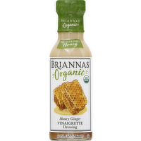 Briannas Organic Honey Ginger Vinaigrette Dressing, 10 Ounce