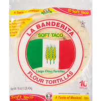 La Banderita Large Soft Taco Flour Tortillas, 10 Each