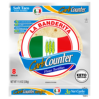 La Banderita Carb Counter Soft Taco Flour Tortillas, 8 Each