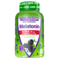 Vitafusion Extra Strength Melatonin 5mg Gummies Blackberry Flavor, 120 Each