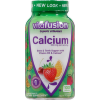 Vitafusion Calcium 500mg Gummy Vitamins with Vitamin D Fruit Flavors, 100 Each