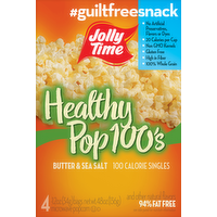 Jolly Time 100 Calorie Healthy Pop Butter Microwave Popcorn Minis, 3 Each