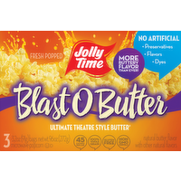 Jolly Time Blast O' Butter Microwave Popcorn, 3 Each