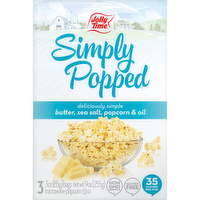 Jolly Time Simply Popped Butter Microwave Popcorn, 3 Each