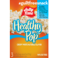 Jolly Time Healthy Pop Crispy White Natural Microwave Popcorn, 3 Each