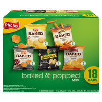 Frito-Lay Baked & Popped Mix Snack Chips Variety Multipack Smart Buy Value Pack, 18 Each