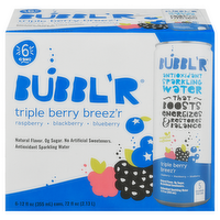 Bubbl'r Triple Berry Breez'r Antioxidant Sparkling Water, 6 Each