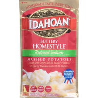 Idahoan Buttery Homestyle Reduced Sodium Mashed Potatoes, 4 Ounce