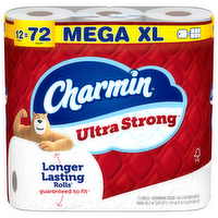 Charmin Ultra Strong Bath Tissue Super Mega Rolls, 12 Each