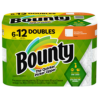 Bounty Full Sheets Paper Towels Double Rolls, 6 Each