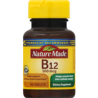 Nature Made Vitamin B12 500mcg Tablets, 100 Each