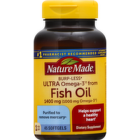 Nature Made Ultra Fish Oil 1400mg Burp-Less Softgels, 45 Each