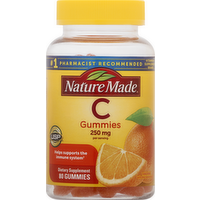 Nature Made Vitamin C 250mg Gummies Orange Flavor, 80 Each