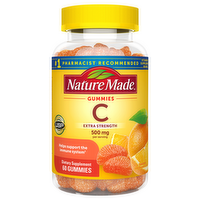 Nature Made Extra Strength Vitamin C 500mg Gummies Tangerine Flavor, 60 Each