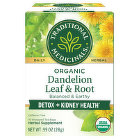 Traditional Medicinals Organic Dandelion Leaf & Root Herbal Tea, 16 Each